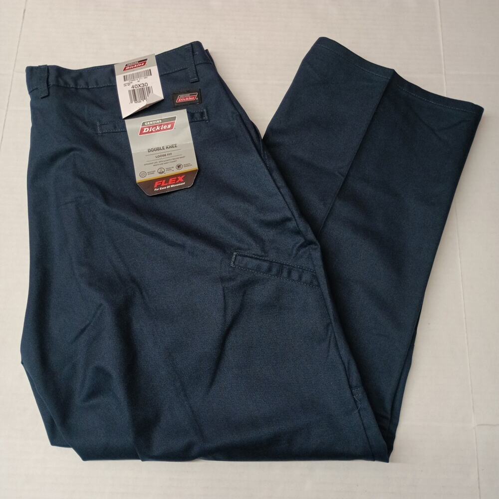 Dickies Loose Fit Double Knee Work‎ Pants Men's 40x30 Blue